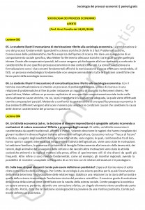 Paniere di Sociologia dei processi economici - Aperte - Scienze della comunicazione - eCampus