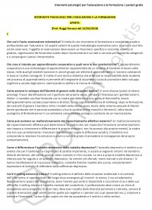 Paniere di Interventi psicologici per l'educazione e la formazione - Aperte - eCampus