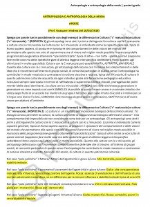 Paniere di Antropologia e antropologia della moda - Aperte - eCampus