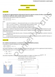 Paniere di Fondamenti di automatica - Aperte - Ingegneria informatica - eCampus