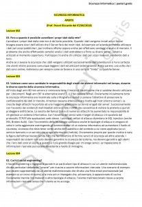 Paniere di Sicurezza informatica - Aperte - Ingegneria informatica - eCampus