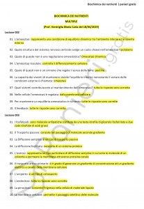 Paniere di Biochimica dei nutrienti - Multiple - Scienze biologiche - eCampus