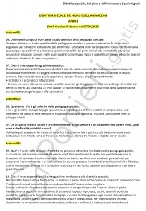 Paniere di Didattica speciale, del gioco e dell'animazione - Aperte - eCampus