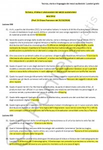 Paniere di Tecnica, storia e linguaggio dei mezzi audiovisivi -Multiple- Scienze della comunicazione