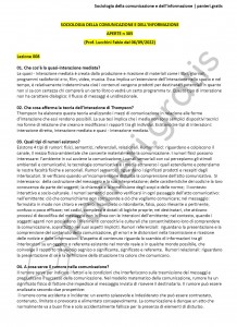 Paniere di Sociologia della comunicazione dell’informazione - Aperte - Scienze della comunicazione