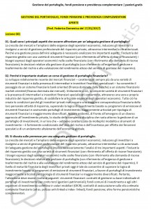 Paniere di Gestione del portafoglio, fondi pensione e previdenza complementare - Aperte
