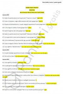 Paniere di Storia della musica (+ Risposte ai brani) - Multiple - Lams - eCampus