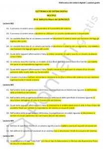 Paniere di Elettronica dei sistemi digitali - Multiple - Ingegneria informatica e dell'automazione