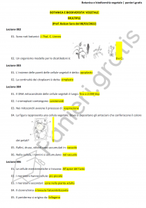 Paniere di Botanica e biodiversità vegetale - Multiple - Scienze biologiche - eCampus