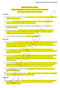 Paniere di Diritto tributario avanzato - Multiple - Corso di formazione in scienze economiche