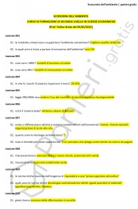Paniere di Economia dell'ambiente - Multiple - Corso di formazione in scienze economiche