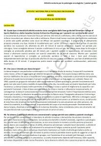 Paniere di Attività motoria per le patologie oncologiche - Aperte - eCampus