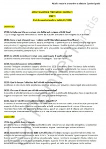 Paniere di Attività motorie preventive e adattate - Aperte - eCampus