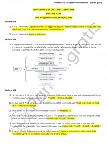 Paniere di Affidabilità e sicurezza delle macchine - Multiple - Ingegneria industriale
