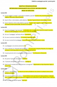 Paniere di Didattica e pedagogia speciale - Master Insegnamento dell'attività motorio-sportiva