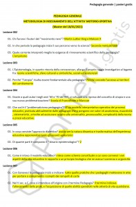 Paniere di Pedagogia generale - Master Insegnamento dell'attività motorio-sportiva