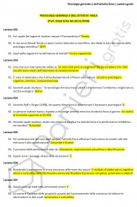 Paniere di Psicologia generale e dell’attività fisica - Master sportivo