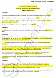 Paniere di Aspetti di legislazione scolastica - Master Innovare la didattica