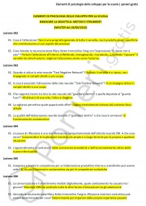 Paniere di Elementi di psicologia dello sviluppo per la scuola - Master Innovare la didattica