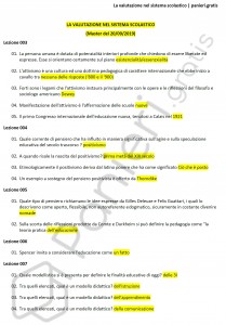 Paniere di La valutazione nel sistema scolastico - Master Innovare la didattica