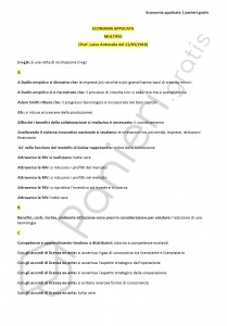 Paniere di Economia applicata - Multiple - Economia - eCampus