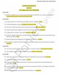 Paniere di Letteratura francese 1b - Multiple - eCampus