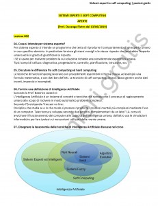 Paniere di Sistemi esperti e soft computing - Aperte - Ingegneria informatica