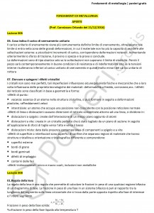 Paniere di Fondamenti di metallurgia - Aperte - Ingegneria industriale - eCampus