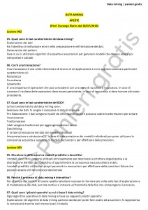 Paniere di Data mining - Aperte - Ingegneria informatica - eCampus
