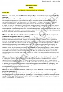 Paniere di Biologia generale - Aperte - 2021 - Scienze biologiche - eCampus